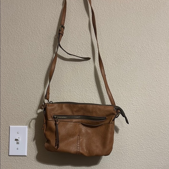 Brown Faux Leather Crossbody Bag - Picture 1 of 7